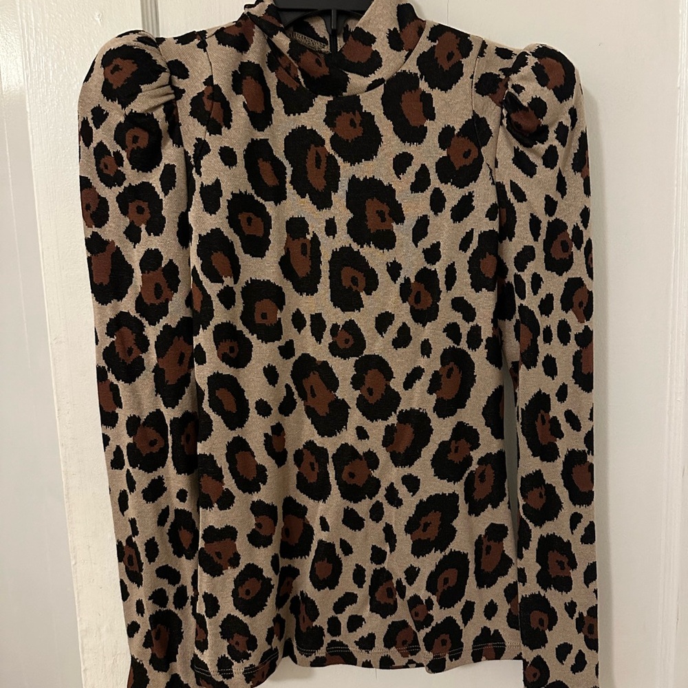 Smythe Brown and Black Animal Print Blouse